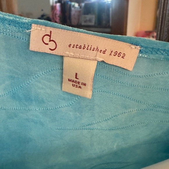 Db Large Blue Floral Women's Top Asymmetrical Hem - Picture 5 of 9